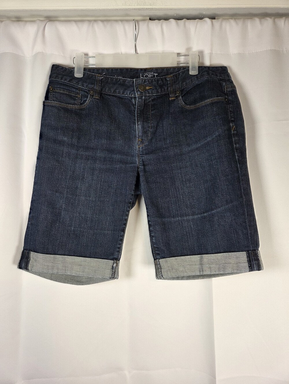 LOFT  The Modern Denim Blue Jean Bermuda Shorts Women's 6